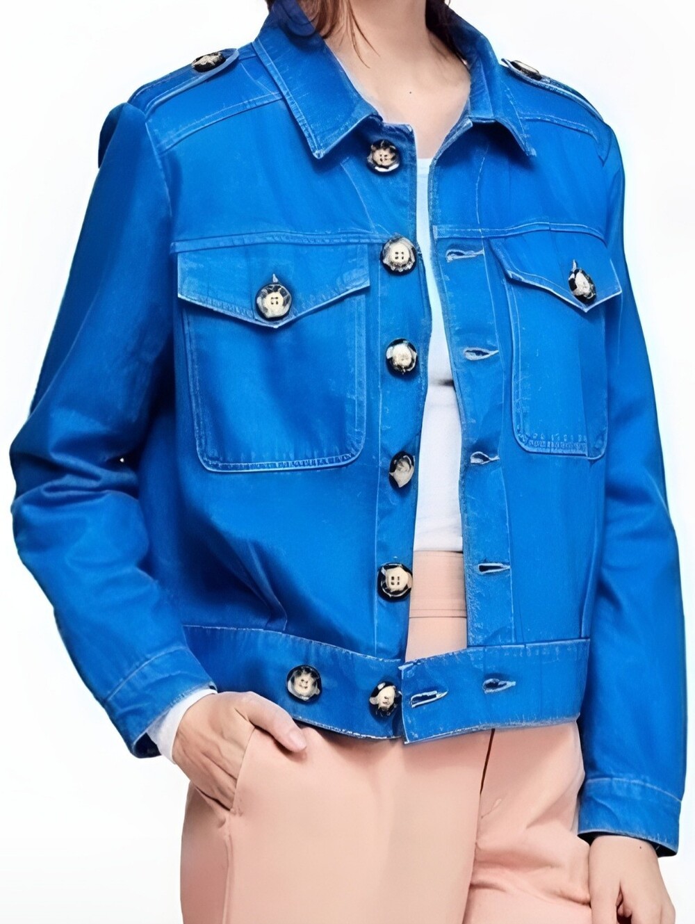 NWT!! Free People Eisenhower Slouchy Denim Button Jacket SZ M